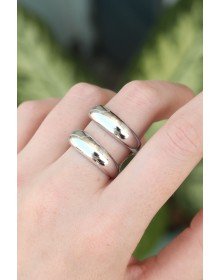 Brass Silver Color Adjustable Sliver Ring