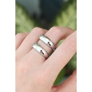 Brass Silver Color Adjustable Sliver Ring