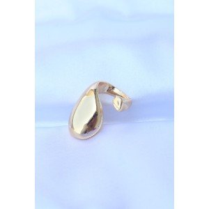 Brass Gold Color Adjustable Large Convex Ring Brass Gold Color Adjustable Large Convex Ring