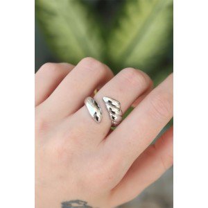 Brass Silver Color Adjustable Helix Ring