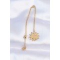 316L Steel Chain Gold Color Eye Sun Design Necklace