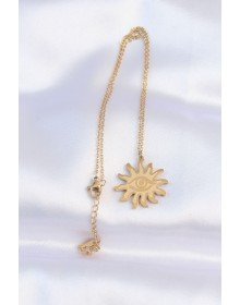 316L Steel Chain Gold Color Eye Sun Design Necklace