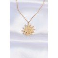 316L Steel Chain Gold Color Eye Sun Design Necklace