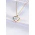 316L Steel Chain Gold Color White Stone Bubble Heart Necklace