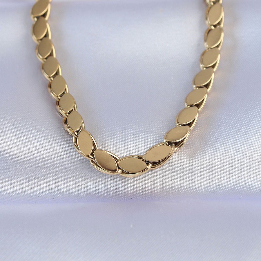 316L Steel Gold Color Barley Model Necklace