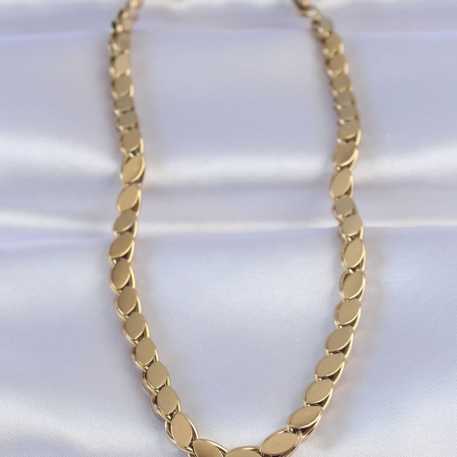316L Steel Gold Color Barley Model Necklace