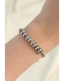316L Steel Silver Color Oval Figured Bracelet