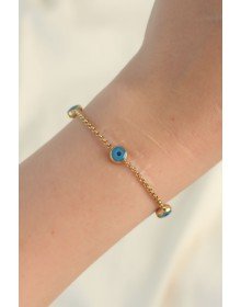 316L Steel Gold Color Evil Eye Bead Design Bracelet