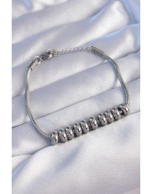 316L Steel Silver Color Oval Figured Bracelet