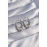 316L Steel Silver Color Long Diamond Earrings