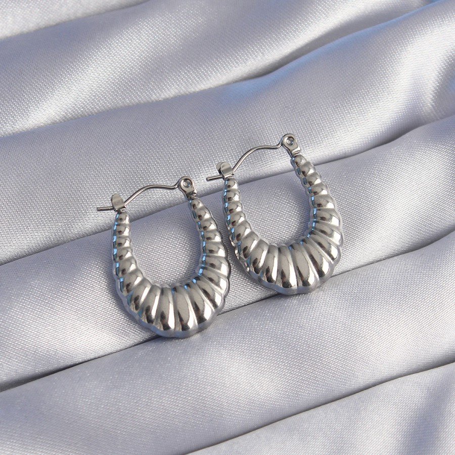 316L Steel Silver Color Long Diamond Earrings