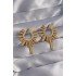316L Steel Gold Color Zircon Stone Sun Figure Earrings
