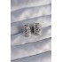Brass Silver Color Serrated Minimal Curved Design Earrings