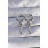 Brass Silver Color Spiral Rod Design Long Earrings