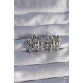 Brass Silver Color Serrated Bombe Model Earrings