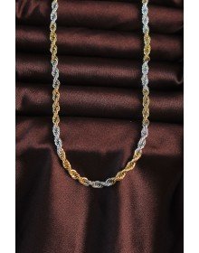 316L Steel Double Color Twisted Design Necklace