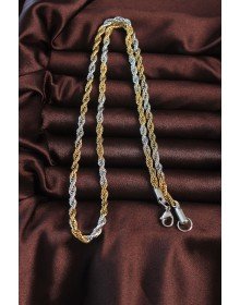 316L Steel Double Color Twisted Design Necklace