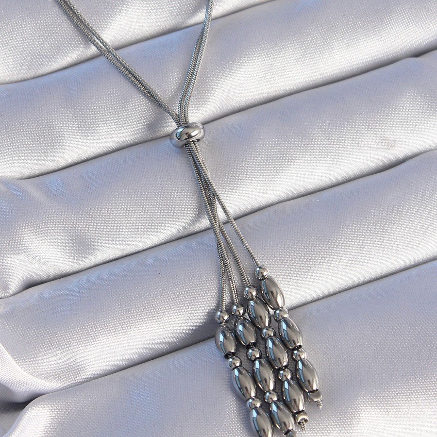 316L Steel Silver Color Adjustable Pendant Model Necklace