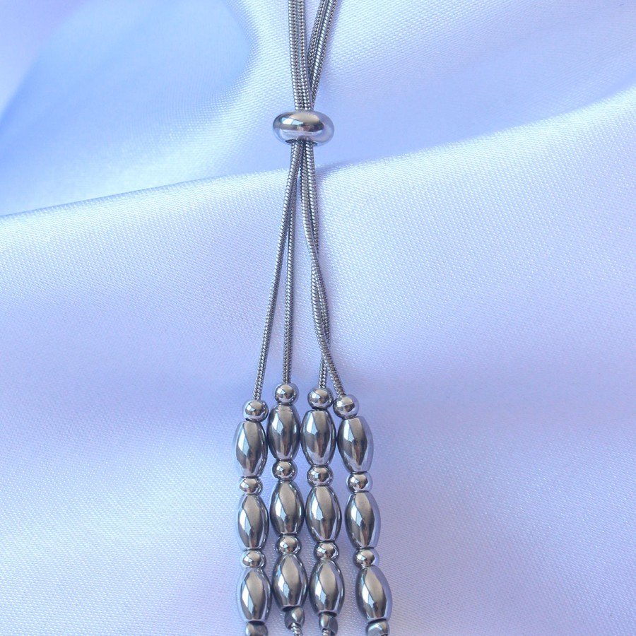 316L Steel Silver Color Adjustable Pendant Model Necklace