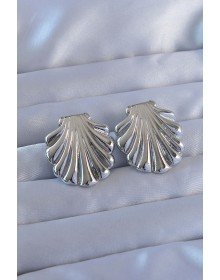 316L Steel Silver Color Oyster Model Earrings
