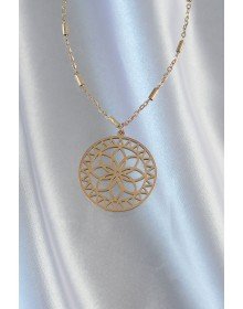 316L Steel Chain Gold Color Lotus Model Necklace