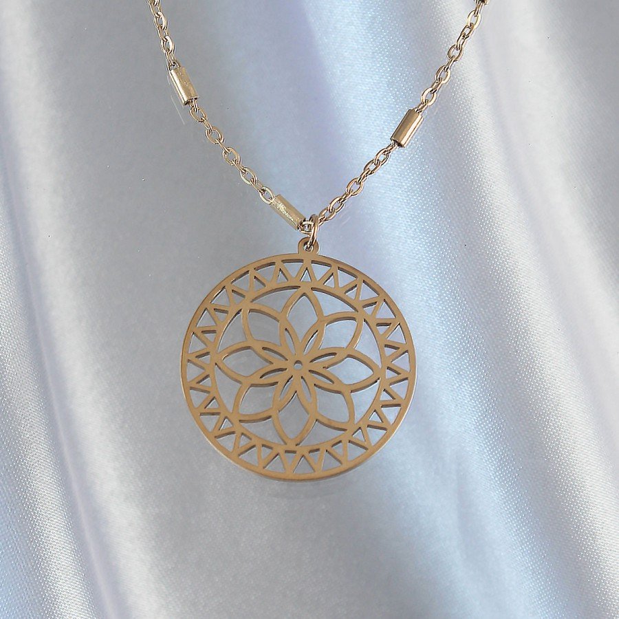 316L Steel Chain Gold Color Lotus Model Necklace