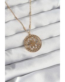 316L Steel Chain Gold Color Lotus Model Necklace