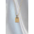 316L Steel Chain Gold Color Zircon Stone Love Letter Necklace