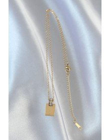 316L Steel Chain Gold Color Zircon Stone Love Letter Necklace