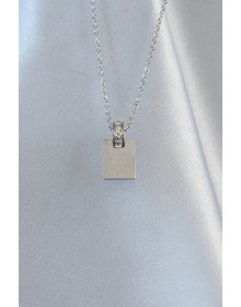 316L Steel Chain Silver Color Zircon Stone Love Letter Necklace