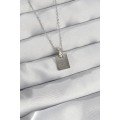 316L Steel Chain Silver Color Zircon Stone Love Letter Necklace
