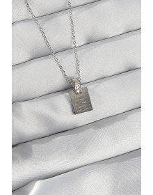 316L Steel Chain Silver Color Zircon Stone Love Letter Necklace