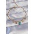 316L Steel Gold Color Bracelet with Minimal Heart and Blue Stone Detail
