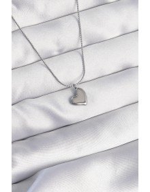 316L Steel Silver Color Minimal Heart Design Necklace