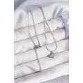 316L Steel Silver Color Minimal Heart Design Necklace