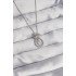 316L Steel Silver Color Bow Detailed Zircon Stone Drop Model Necklace