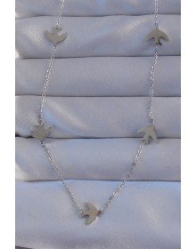 316L Steel Silver Color Bird Model Necklace