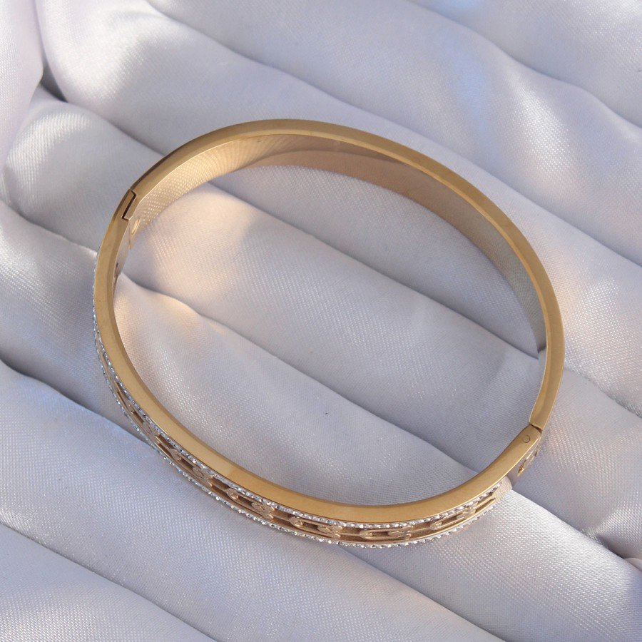 316L Steel Gold Color Zircon Stone Model Clamp 316L Steel Gold Color Zircon Stone Model Clamp