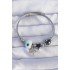 316L Steel Silver Color Black Zircon Stone Star Design Tree Detail Evil Eye Charm Bracelet