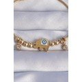 316L Steel Gold Color Zircon Stone Elephant Design Bracelet with Evil Eye 316L Steel Gold Color Zircon Stone Elephant Design Bracelet with Evil Eye