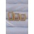 316L Steel Gold Color Rectangular Earring Set