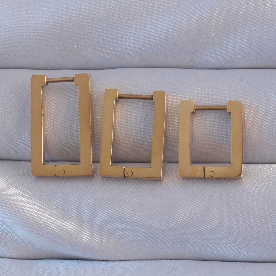 316L Steel Gold Color Rectangular Earring Set 316L Steel Gold Color Rectangular Earring Set