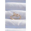 Brass Gold Color Zircon Stone Geometric Adjustable Ring Brass Gold Color Zircon Stone Geometric Adjustable Ring