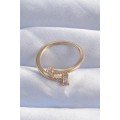 Brass Gold Color Zircon Stone Geometric Adjustable Ring Brass Gold Color Zircon Stone Geometric Adjustable Ring