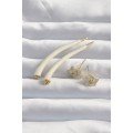 Brass Cream Color Botega Earrings