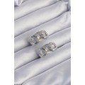 Brass Silver Color Zircon Stone Milky Way Earring