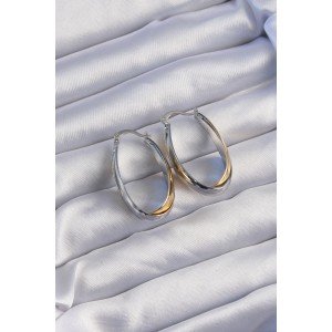 Brass Gold Silver Color Long Curved Earrings