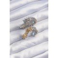 Brass Gold Silver Color Serrated Heart Earrings