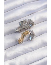 Brass Gold Silver Color Serrated Heart Earrings