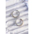 Brass Gold Silver Color Serrated Hoop Earrings